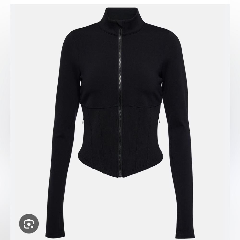 Alo Airbrush Black Corset Full Zip Jacket XS - Picture 3 of 13